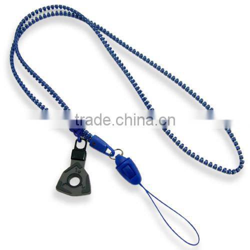 New design pvc logo zipper lanyard girly lanyards