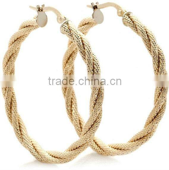 Passport to Fine Jewelry Gold Rope-Design Hoop or Oval Earrings Manufacturer & Factory & Supplier