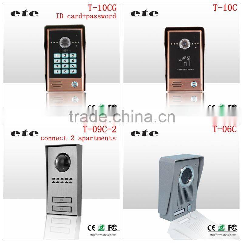 ETE Color Video Door Bell 7" tft lcd color night vision infrared intercom door phone video portafon ring doorbell video