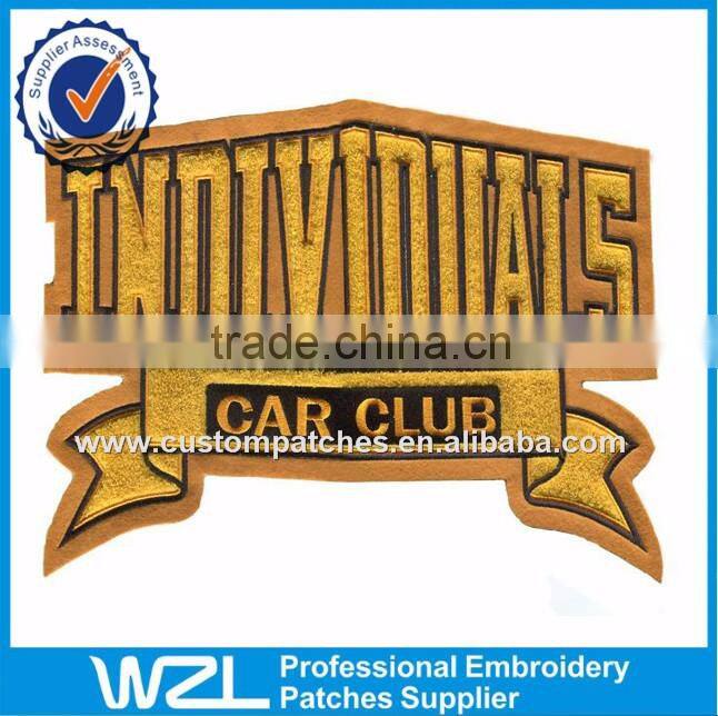 CAR Club motorcycle chenille patches, Letters biker embroidery motorcycle chenille patch