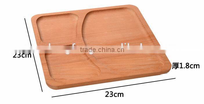 Environmental children dinnerware plate solid wood storage trays dessert furit tray