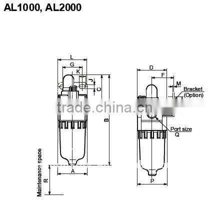 Pneumatic Air Lubricator of AL 1000~5000 Series