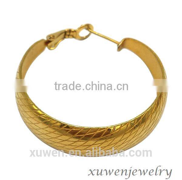 IPG gold plated color stainless steel pressed earrings