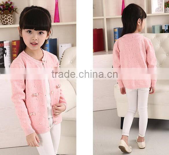 New design cardigan computer knitted sweater for big Girls