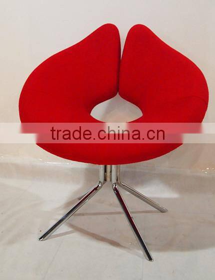 wholesale creative red round leisure chair with metal leg heart chair (NS1835)