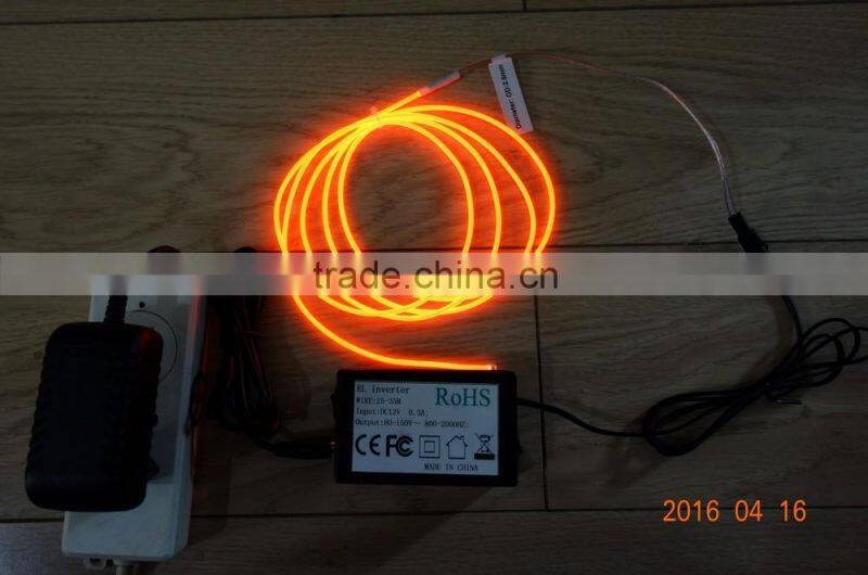 Super luminance 2.6mm Yellow EL WIRE For AC110V-240V 25M-35M EL INVERTER