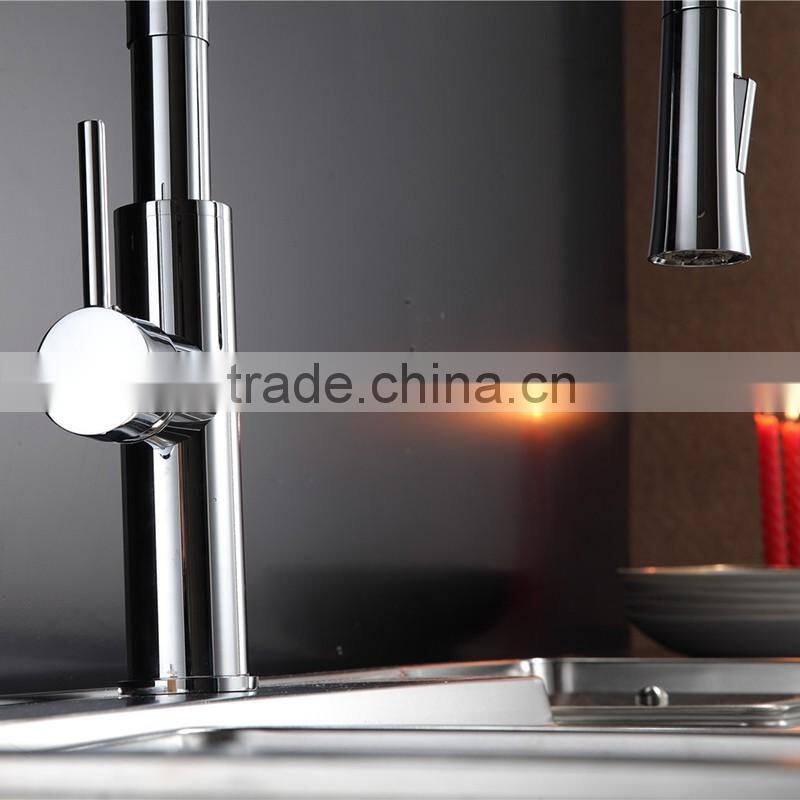 high quality single hole pull up brass faucet kitchen faucet mixer