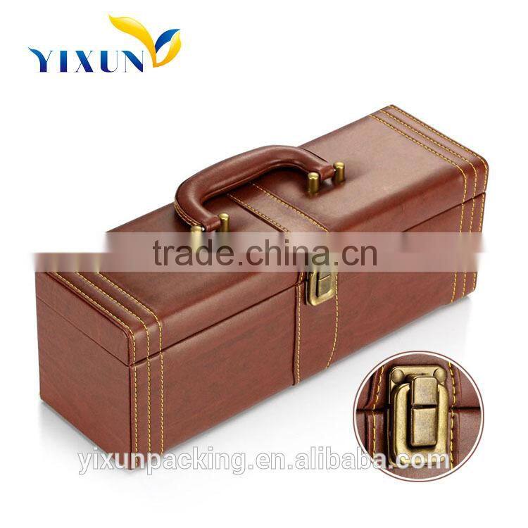 Hot sale hand made single leather wine box