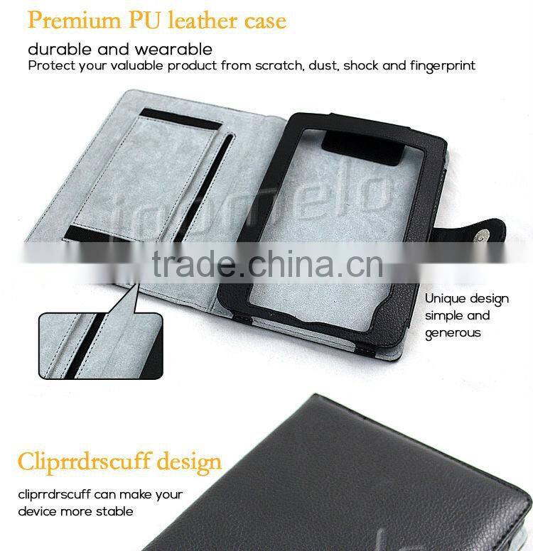 Book style PU leather phone case for Pocket Book 614 e-Reader