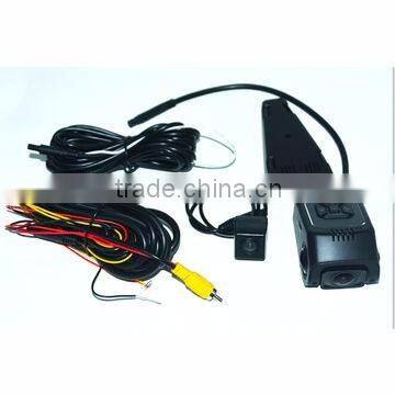 HD dual lens car DVR with1080P+480P loop video and voice recording