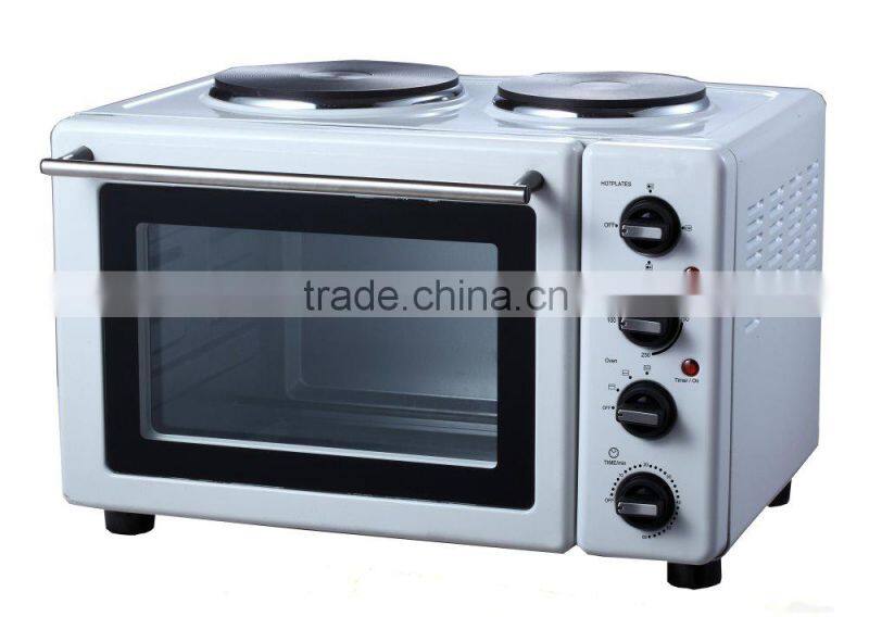 30L high-speed commercial convention white toaster oven with hotplates mechanical timer switch