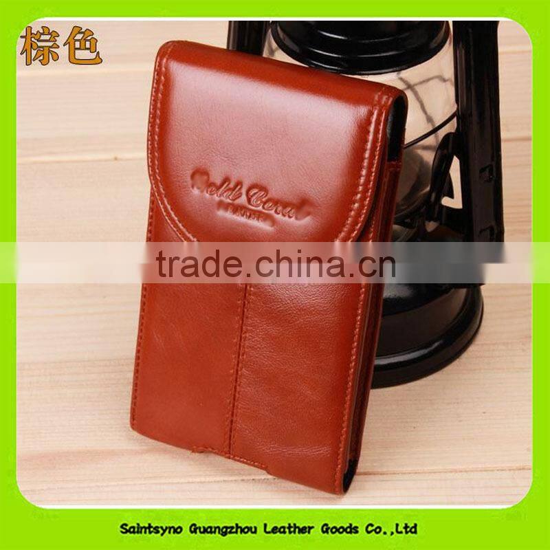 Wholesale Deboss Logo Genuine Cowhide Leather Cell Phone Case For iPhone 6 16152