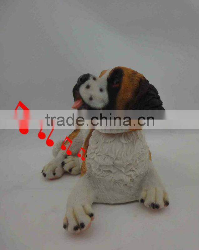 moving head figurine resin music dog