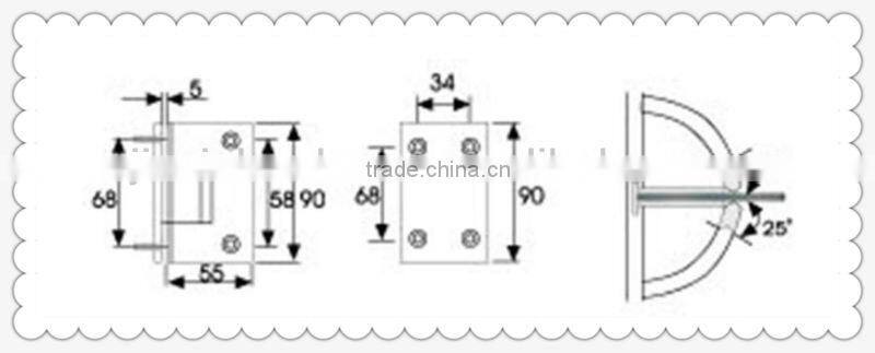 High quality 90degree glass shower bathroon door hinges