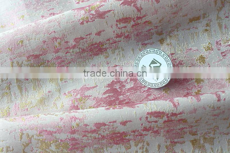 Colorful jacquard satin fabric brocade fabric for fashion dress