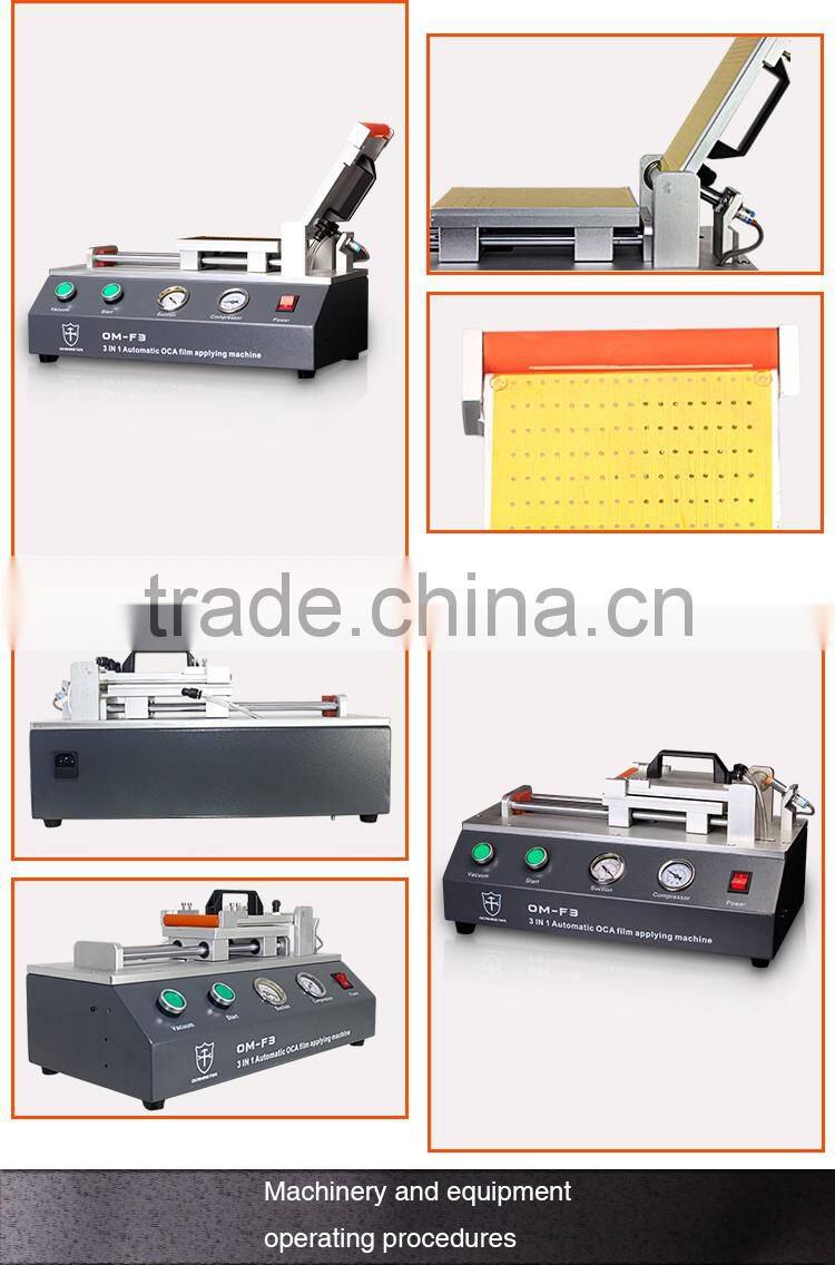 OCAmaster Factory Directly Selling Universal 3 in 1 OCA Film Laminating Machine OM-F3 For OCA & Polarizer Film Laminating
