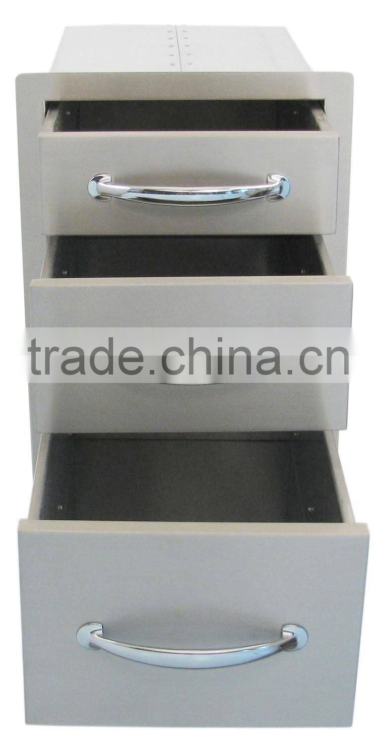 Icegreen Office Use Stainless Steel Storage Cabinet With Flush Triple Access Drawer