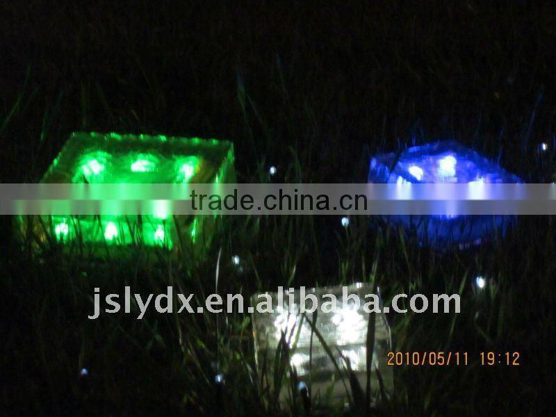 O Solar Ice Glass Brick LED light, solar light, underground paver light