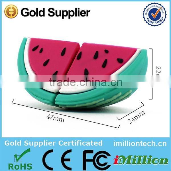watermelon shape novelty cheap wholesale 2.0 usb flash drive/customized PVC usb, food USB ,