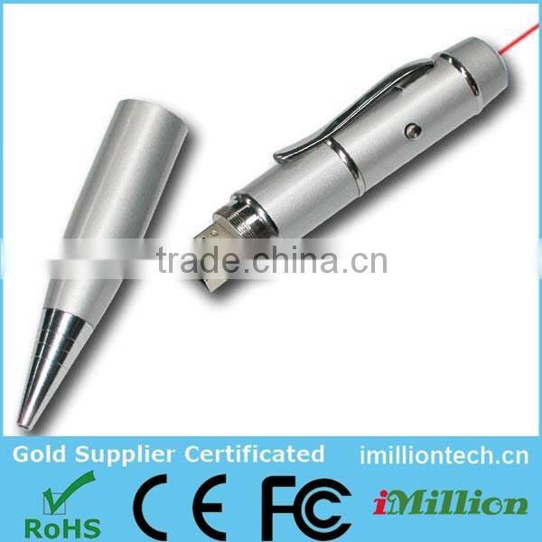 2015 new product 8GB pen usb,metal usb pen drive,usb flash drive laser pointer ball pen