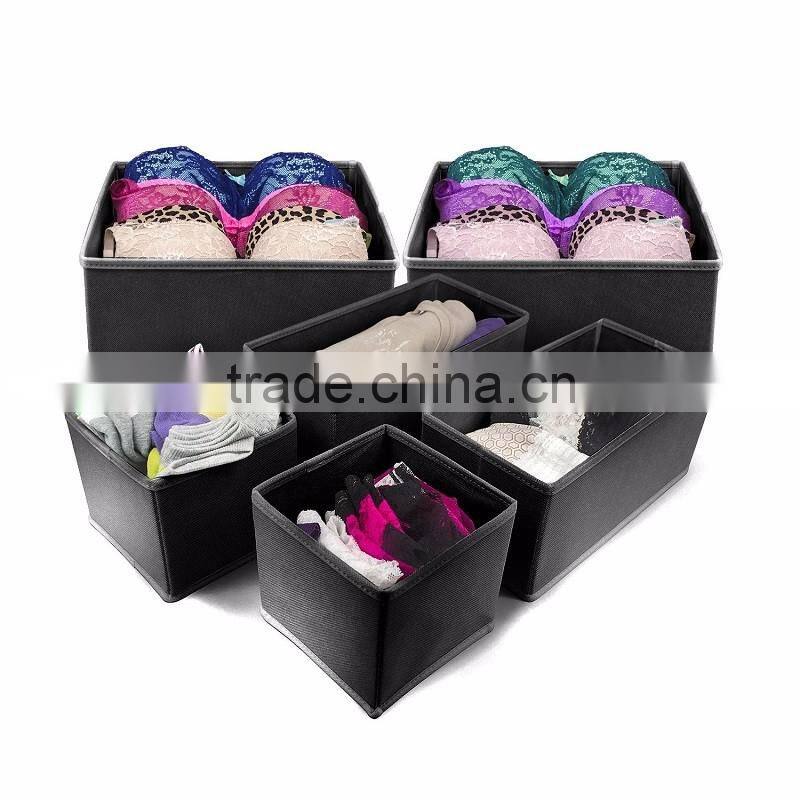 Closet / Dresser Storage Drawer Organizer Basket for Bras, Socks, Underwear, Tie, Scarves, Gloves and more - 6 Piece