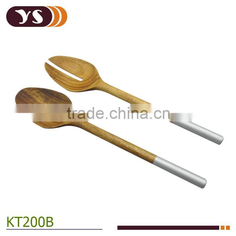 silver color handle salad servers