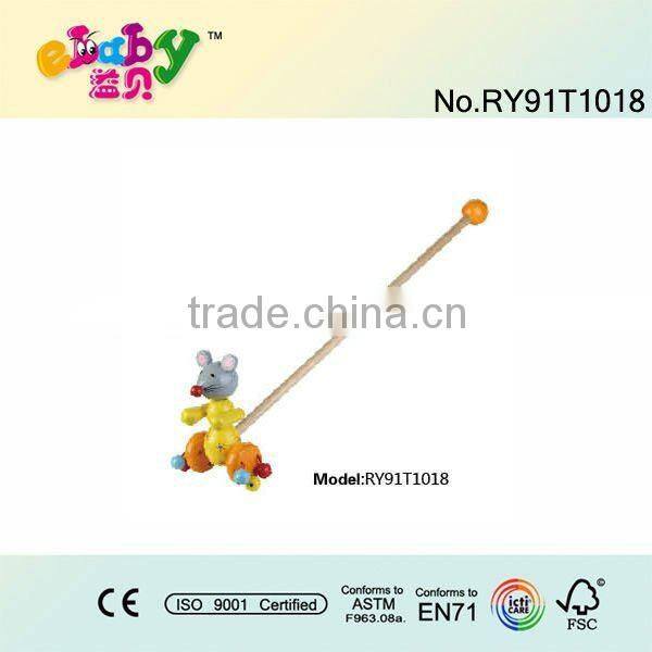 wooden duck push along toy