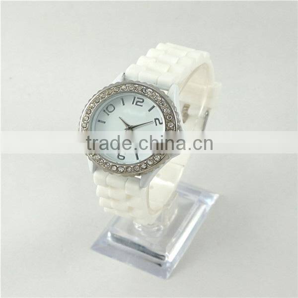 Fashion Design Crystal Watches Promotion Gift Silicone Women Watch