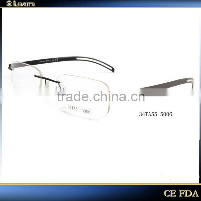 SLIM RIMLESS TITANIUM OPTICAL FRAME