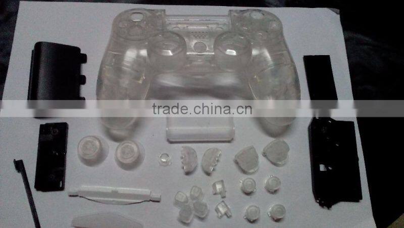 Replacement crystal color controller full housing customized shell for ps4 crystal controller shell with small parts