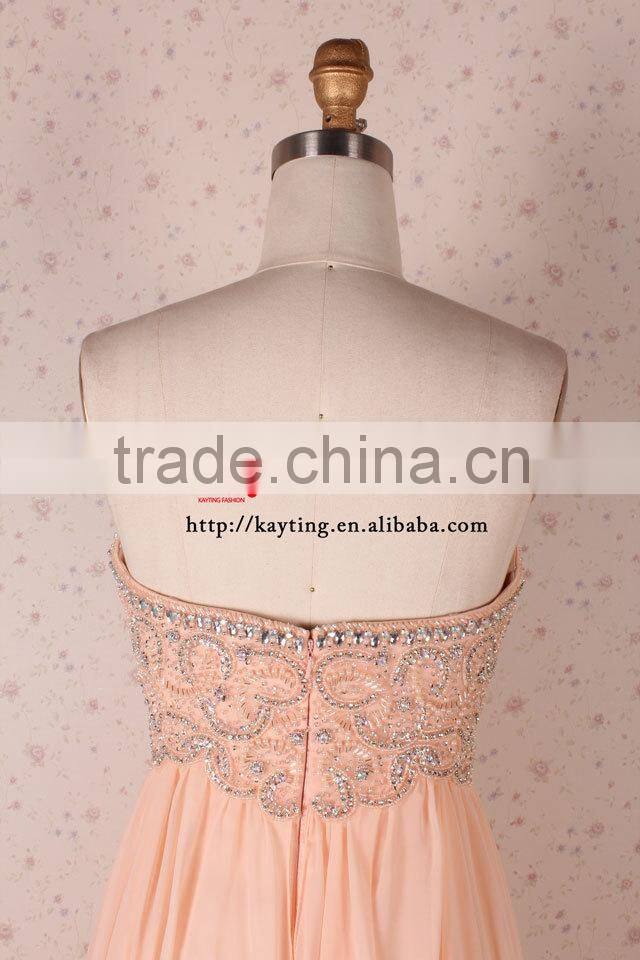 Elegant Backless 2015 Evening Gown Ladies Long Evening Party Wear Gown