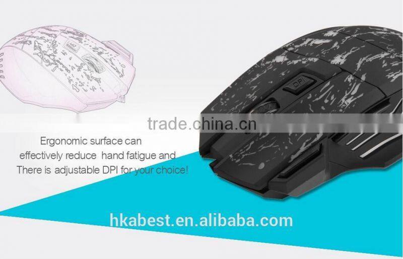 LED Lighting DPI 3D 7 Buttons Computer Notebook Gaming USB Wire Game Mouse