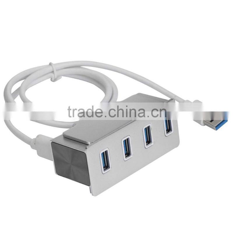 hot sale Clip-on USB 3.0 4-Port Aluminum Hub for pc