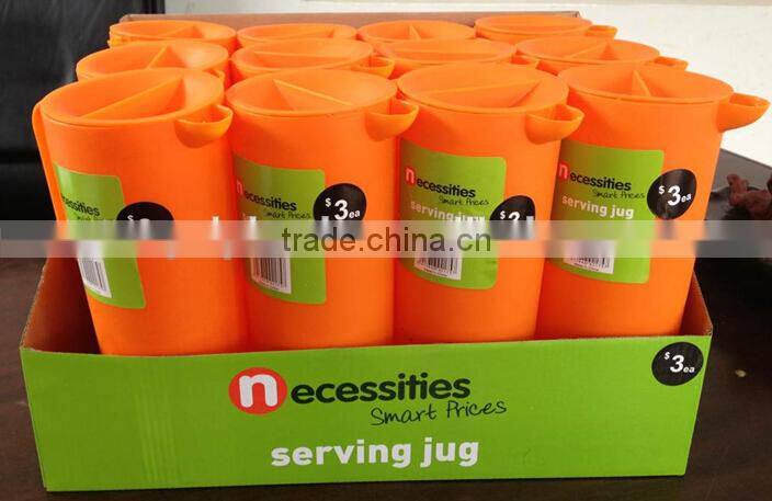 1.5L plastic Serving jug Water jug Water pitcher (Orange 151C) in display box packing #TG1009EG