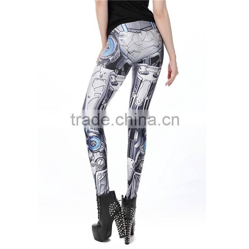 New Arrival Design MECHA CosPlay ROBOT Comic Cartoon Printed Leggins Women Leggings