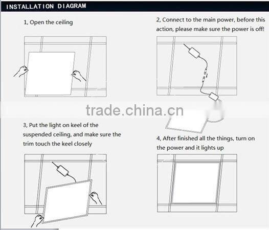 90lm/w LED panel light 600*600mm with 0-10v dimmable driver