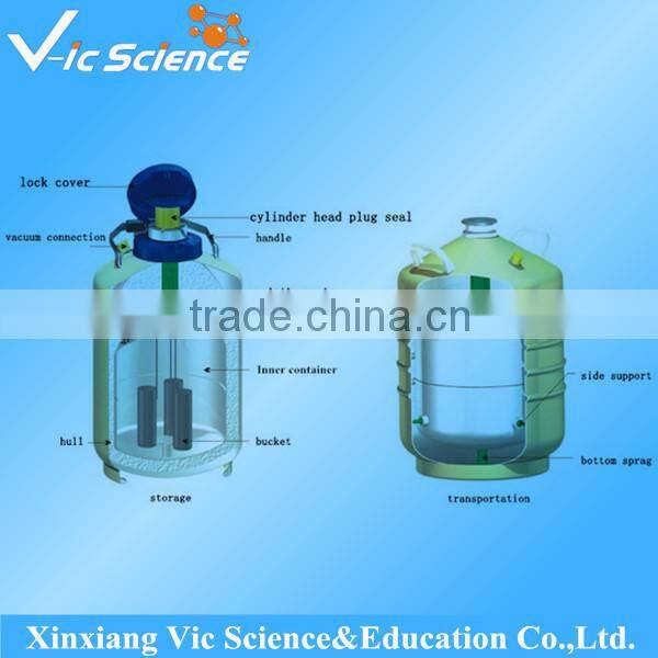 cryogenic nitrogen dewar flask for storing biological samples