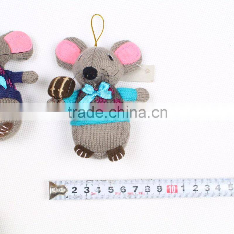 Custom made factory stuffled animal grey mouse rat knitted plush toys