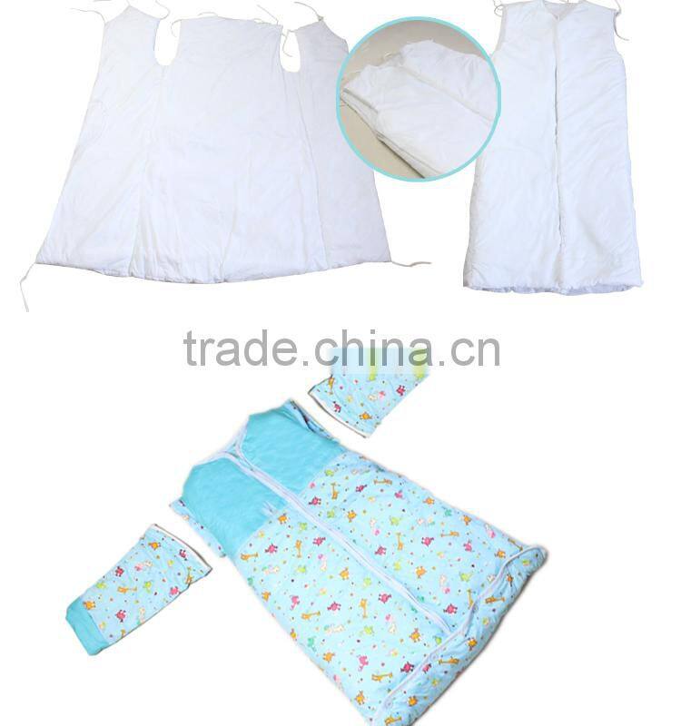 Infant kids anti kicking quilt sleeping bag for four seasons detachable fillings blue style