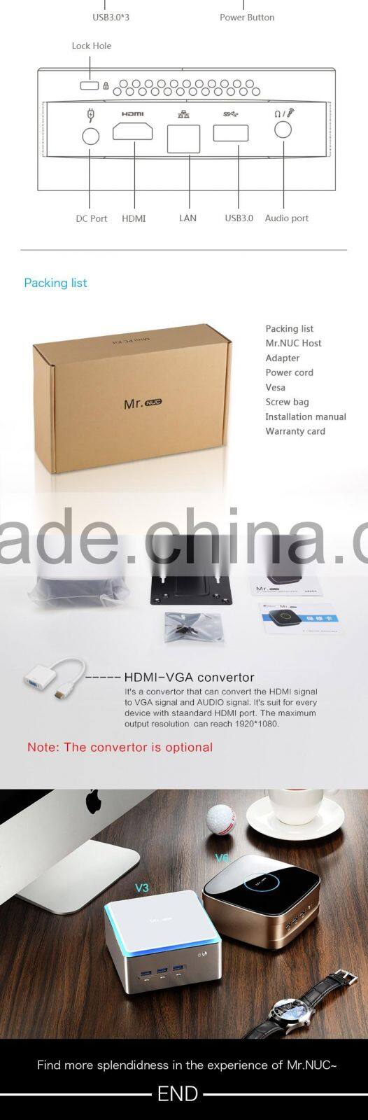 2016 MINI PC Windows 8.1 or 10 Intel Celeron J1900 Android Mini PC Mr.NUC