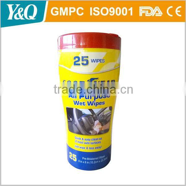 private label auto cleaning wet wipe with new design tub