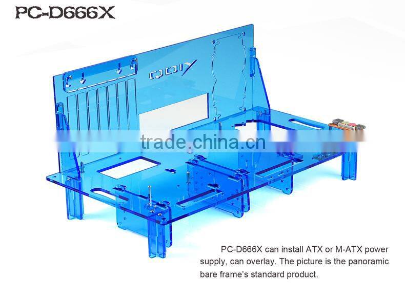 PC-D666X Hot Sale Blue Acrylic Computer Case Fabrication