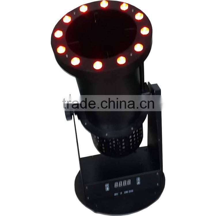 Three Years Warranty DMX512 Stage Spray Height 8-10m 15x3w RGB 1200w LED Cannon Confetti Machine