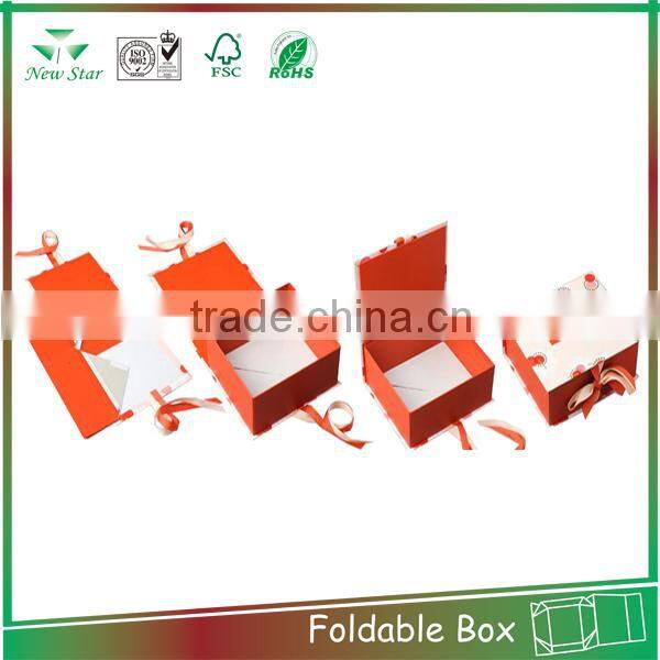 rigid cardboard collapsible custom white gift box manufacturer