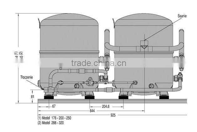 MTZ200T Danfoss tandem compressor for MTZ-100