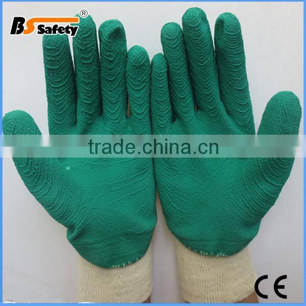 BSSAFETY 13 Guage Green Nylon Lining Foam Latex 3/4 Dipped Rigger Gloves