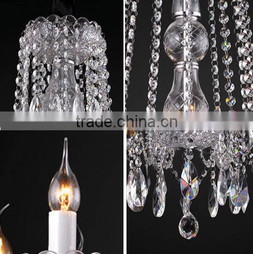 Modern style chrome crystal chandelier pendant light, candle light with crystal pendants