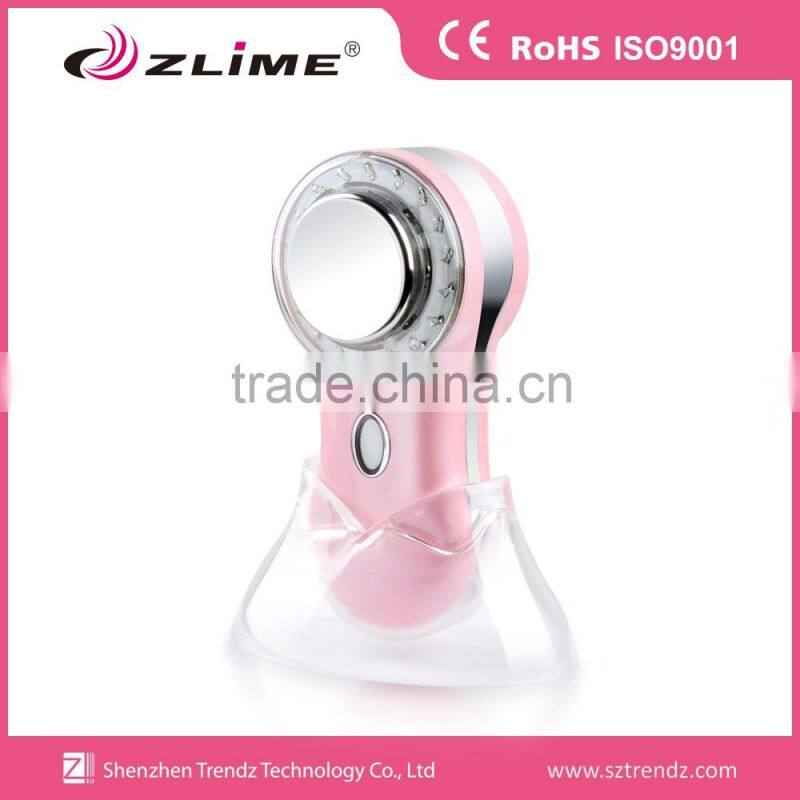 Handhold Electronic Vibration Red/Blue/Green Light Therapy Ionic Facial cleaning device,Ultrasonic skin care device