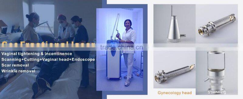 Fractional co2 laser equipment RF mental tube for vaginal rejuvenation/ wrinkle scar acne removal