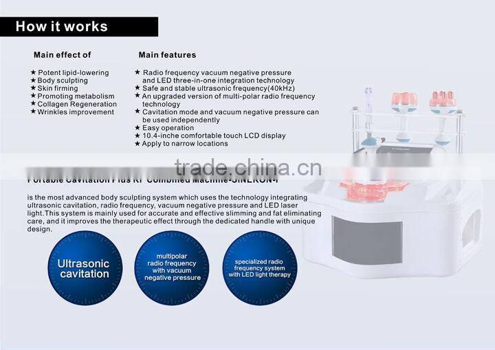 Cavitation Laser With Three Models Vacuum RF Handles Laser Function Machine